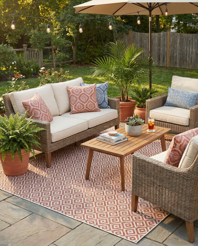 Urban Oasis Rugs Collection Area Rug -  Rooftop (Rust Red) Square Rust Red  lifestyle 38