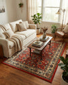 Isfahan Elegance Collection Area Rug - Naghsh-e Jahan (Terracotta) Rectangle Terracotta  lifestyle 28
