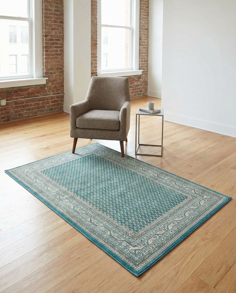 Soho Elegance Collection Area Rug -  Mercer (Turquoise) Rectangle Turquoise  lifestyle 26