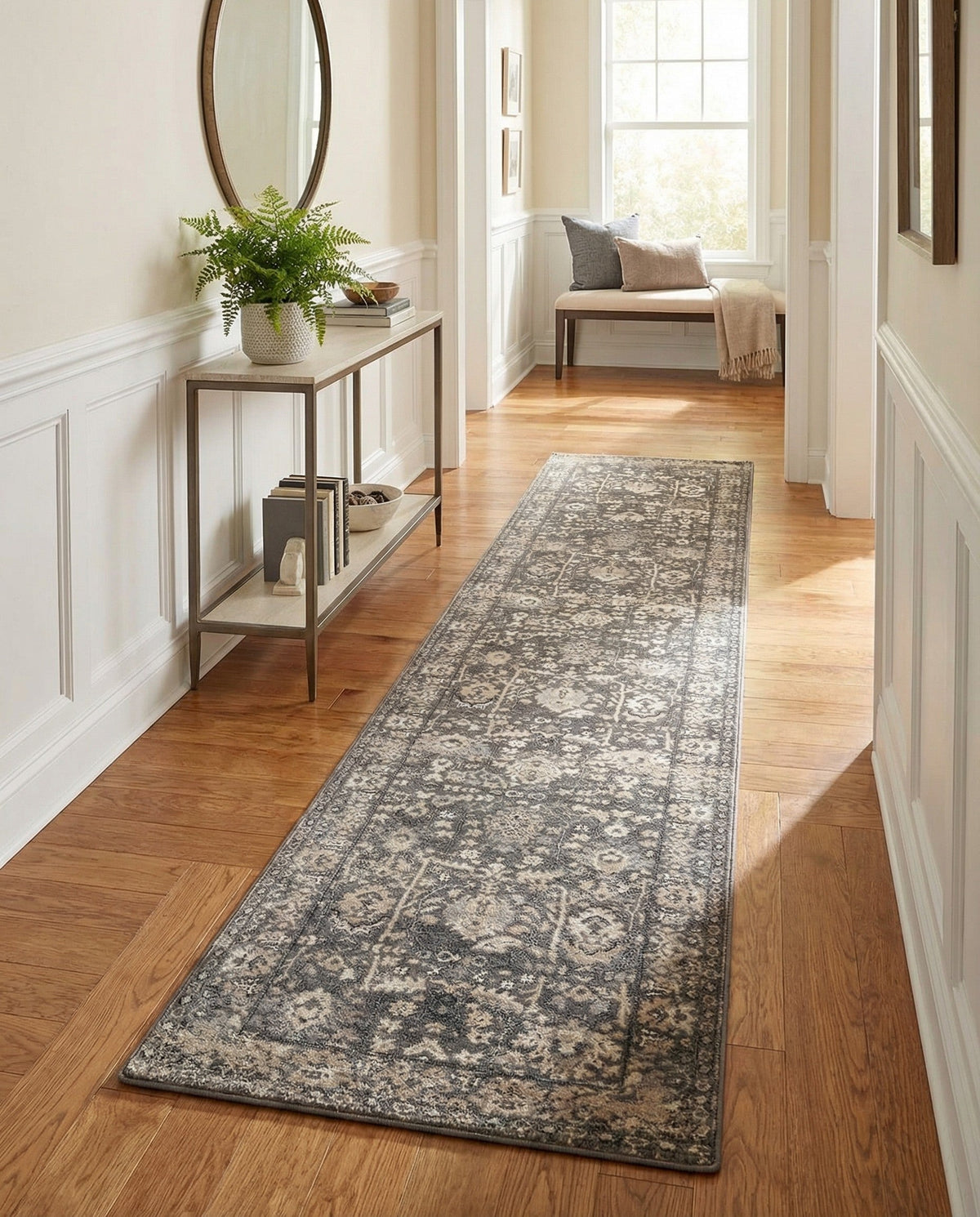 Cascade Range Collection Area Rug -  Shasta (Gray) Runner Gray  lifestyle 109