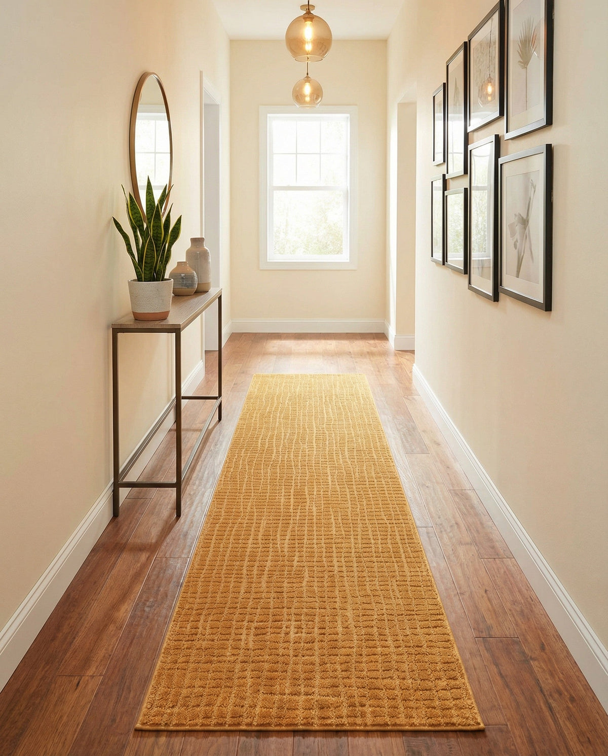 Haven Tapestry Collection Area Rug - WhisperingFalls Runner Goldenrod Glow  lifestyle 102