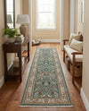 Persian Elegance Collection Area Rug -  Kerman (Blue) Runner Blue  lifestyle 38