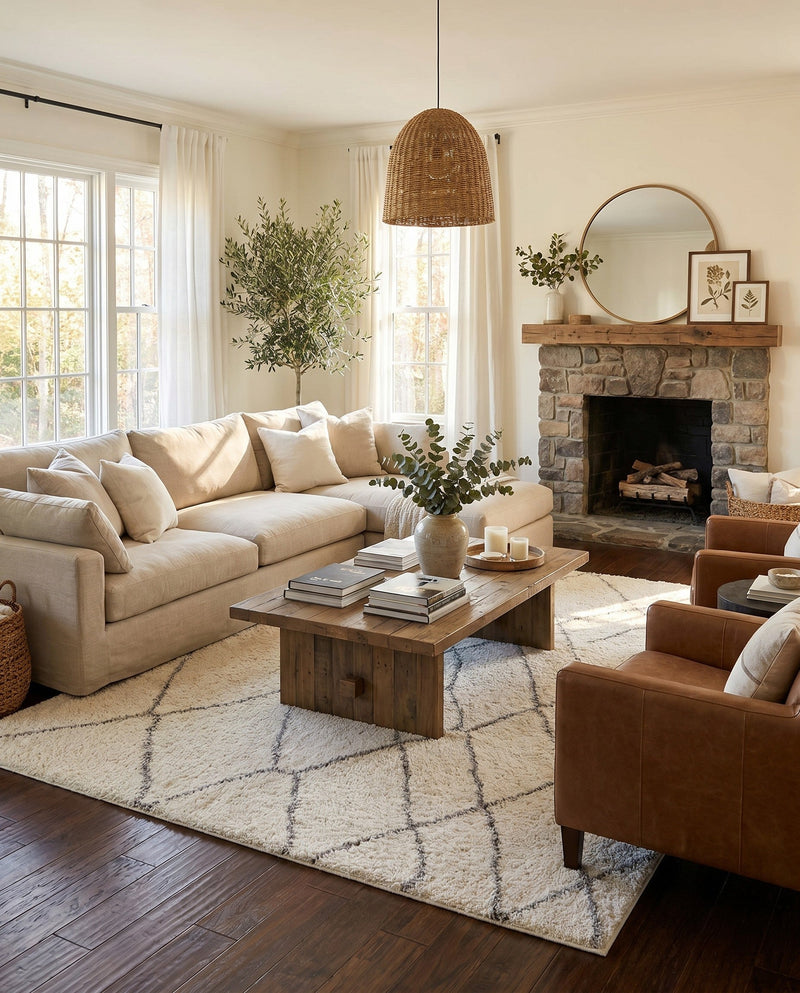 Cozy Haven Shag Collection Area Rug - Serenity (Ivory) Rectangle Ivory  lifestyle 11