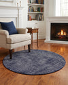 Berkshire Estate Collection Area Rug - Windsor (Blueberry) Round Blueberry  lifestyle 30