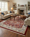 Persian Elegance Collection Area Rug -  Kerman (Burgundy) Rectangle Burgundy  lifestyle 10