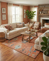 Savannah Threads Collection Area Rug -  Namib Rectangle Rust Red  lifestyle 12