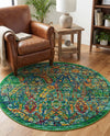 Caribbean Cove Collection Area Rug -  Dominica Round Green  lifestyle 38