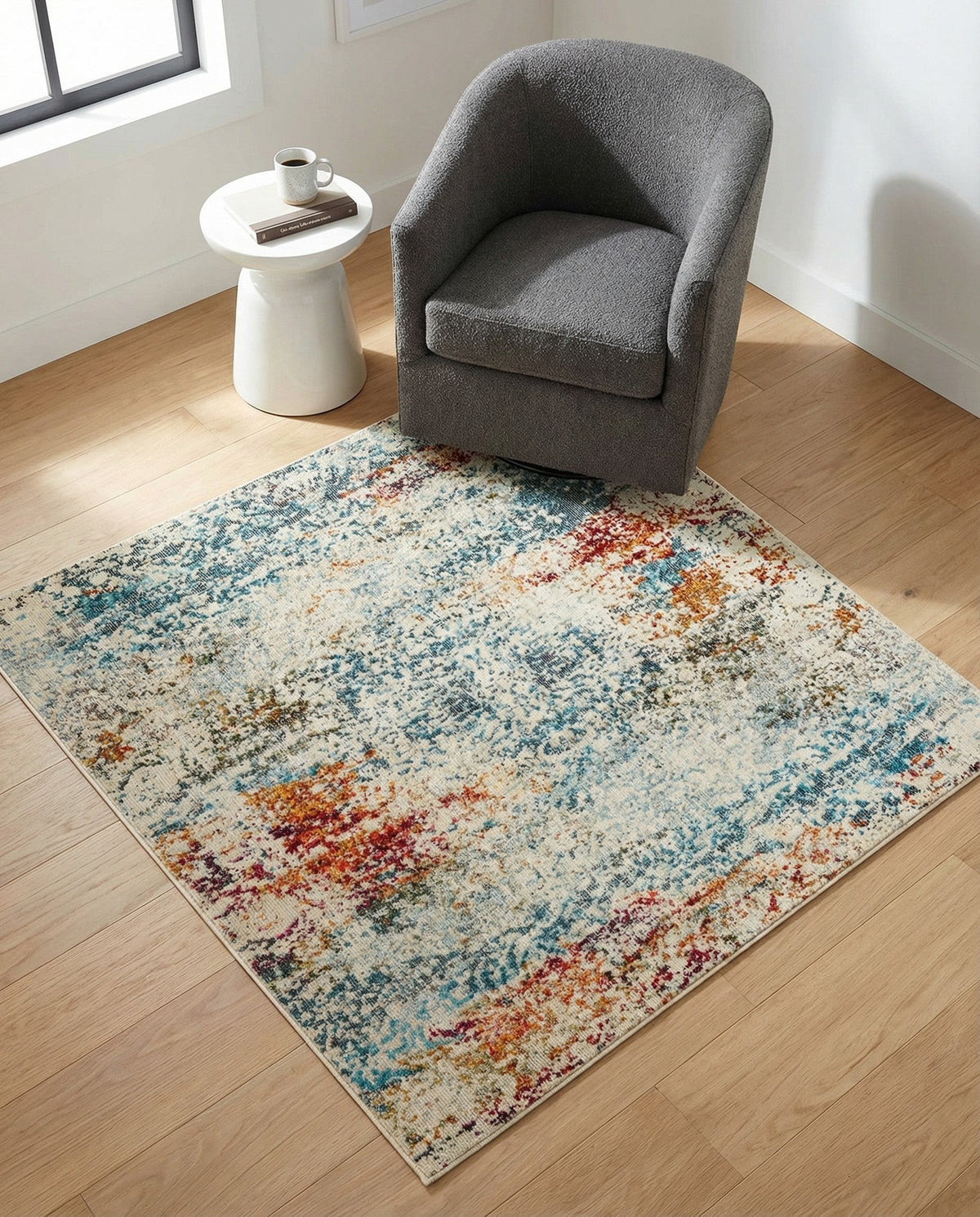 Caribbean Breeze Collection Area Rug -  Isla Square Cream  lifestyle 111