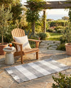 Sustainable Grid Indoor-Outdoor Oasis Collection Area Rug - Savannah Rectangle Gray  lifestyle 60