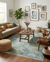 Caribbean Breeze Collection Area Rug -  Lucia Rectangle Light Blue  lifestyle 28