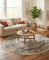 Savannah Soiree Collection Area Rug -  Everglade (Ivory) Round Ivory  lifestyle 50