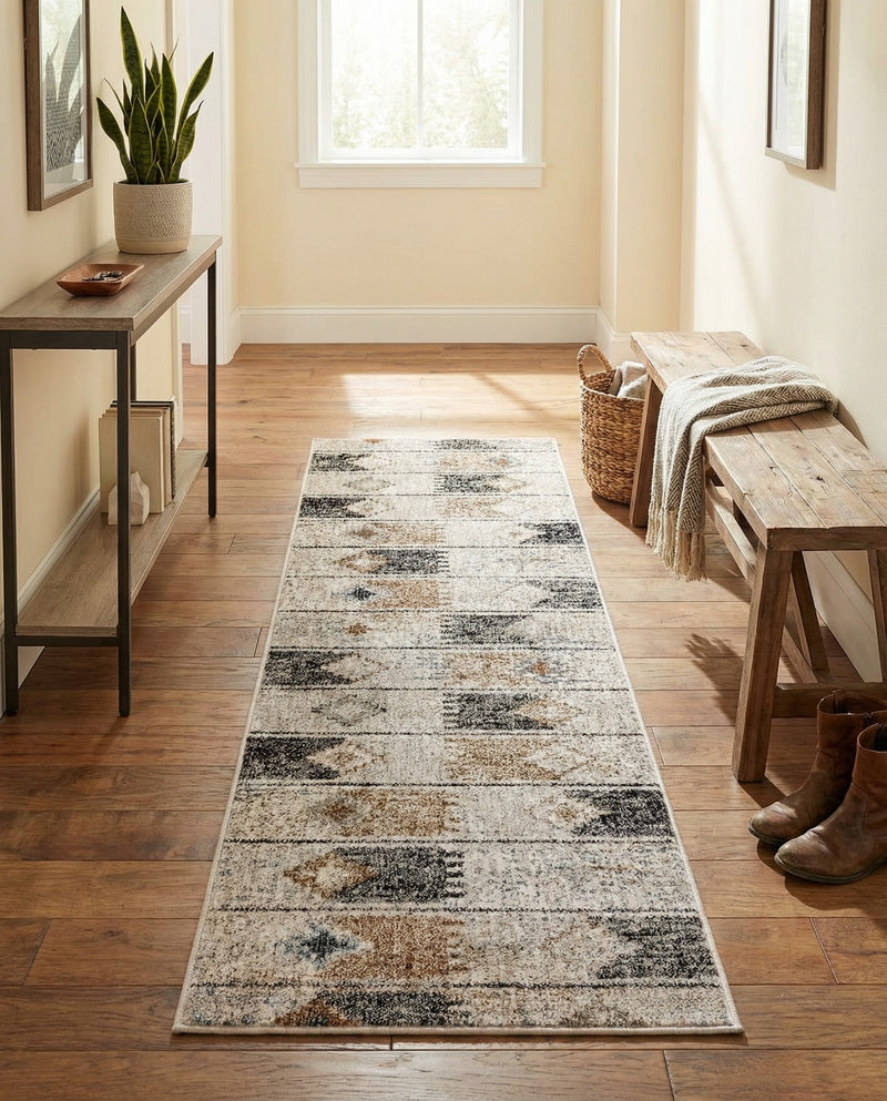 Desert Modern Eco Rug Series Collection Area Rug -  Taos Runner Ivory  lifestyle 53