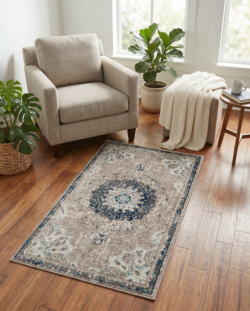 Brighton Terrace Collection Area Rug - Hove (Gray) Rectangle Gray  lifestyle 15