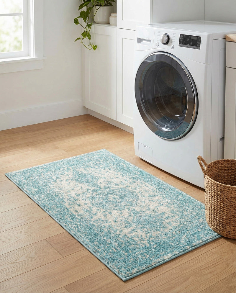 Dover Terrace Collection Area Rug - Marina (Aqua) Rectangle Aqua  lifestyle 26