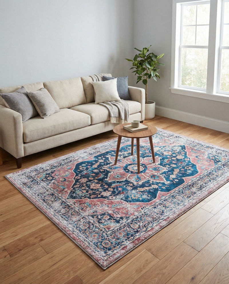Laguna Sands Collection Area Rug -  Zuma Rectangle Navy Blue  lifestyle 7