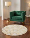 Hollywood Luxe Collection Area Rug -  Beverly (White Gold) Round White Gold  lifestyle 54