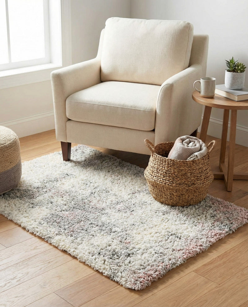 Cozy Haven Shag Collection Area Rug -  Tranquility (Pink) Rectangle Pink  lifestyle 5