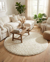 Eternal Plush Oasis Collection Area Rug -  Tranquility (Pearl) Round Pearl  lifestyle 31