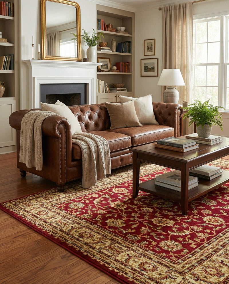 Jaipur Elegance Collection Area Rug -  Nahargarh (Red) Rectangle Red  lifestyle 15