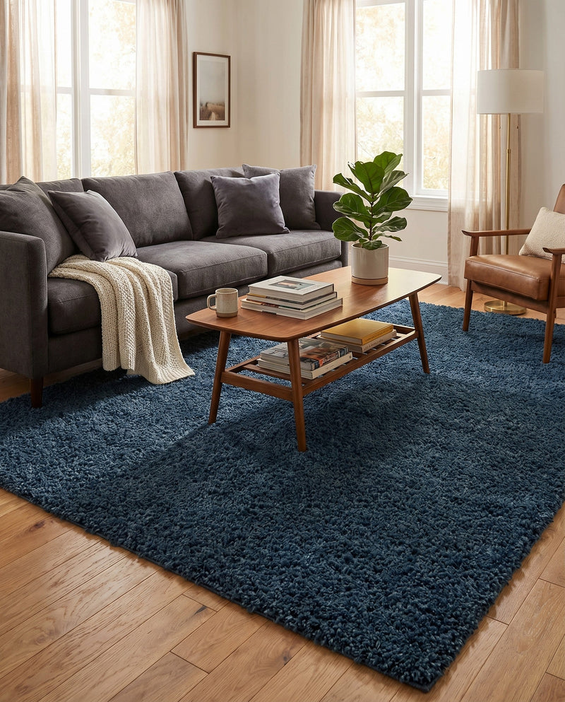 Alpine Plush Collection Area Rug -  Cortina (Marine Blue) Rectangle Marine Blue  lifestyle 17