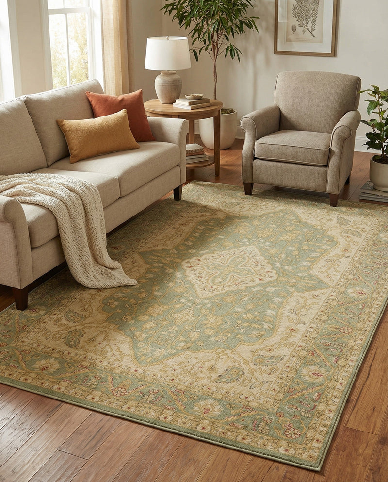 Chelsea Elegance Collection Area Rug -  Twickenham Rectangle Light Green  lifestyle 30