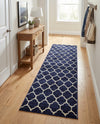 Lattice Gardens Collection Area Rug -  Bloomfield (Dark Blue) Runner Dark Blue  lifestyle 75
