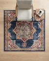 Eden Oasis Collection Area Rug -  Tranquility (Dark Blue) Square Dark Blue  lifestyle 52