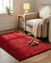 Solid Shag Seaside Collection Area Rug - Azure Cove (Red) Rectangle Red  lifestyle 14