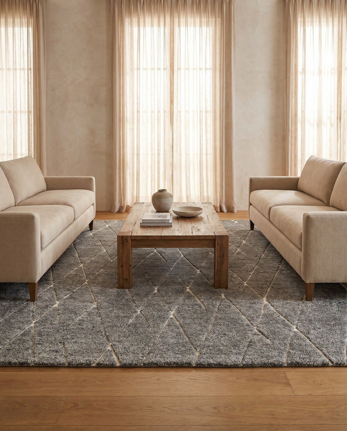 Sahara Berber Wool Collection Area Rug - Marrakesh Square Silver Gray  lifestyle 151