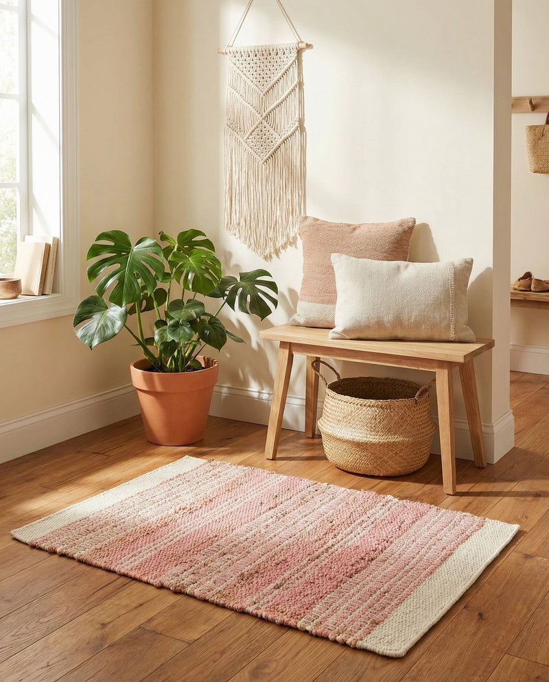 Marina Collection Area Rug - Marina Rectangle Blush Pink  lifestyle 16