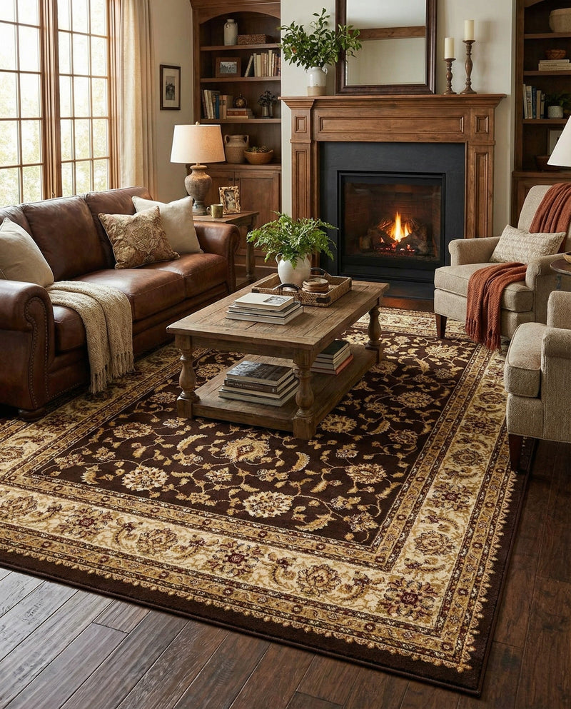Jaipur Elegance Collection Area Rug -  Nahargarh (Brown) Rectangle Brown  lifestyle 13