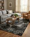 Riviera Elegance Collection Area Rug -  Monaco (Black) Rectangle Black  lifestyle 25