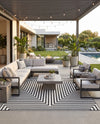 Urban Terrace Collection Area Rug -  Astoria (White and Black) Square Black and White  lifestyle 71