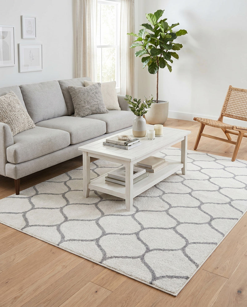 Trellis Mosaic Collection Area Rug -  Pergolatown (Ivory) Rectangle Ivory  lifestyle 20