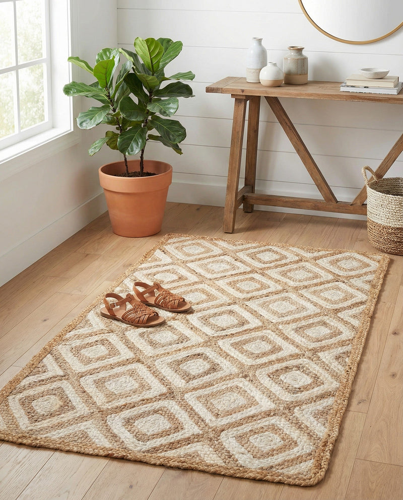 Woven Seaside Jute Collection Area Rug - Marina Rectangle Natural  lifestyle 15