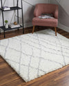 Cozy Haven Shag Collection Area Rug - Serenity (Ivory) Square Ivory  lifestyle 31