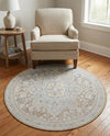 Heritage Elegance Collection Area Rug -  Schonbrunn Round Cream  lifestyle 59