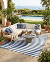 Seaside Stripes Collection Area Rug - Cabana (Blue) Square Blue  lifestyle 34