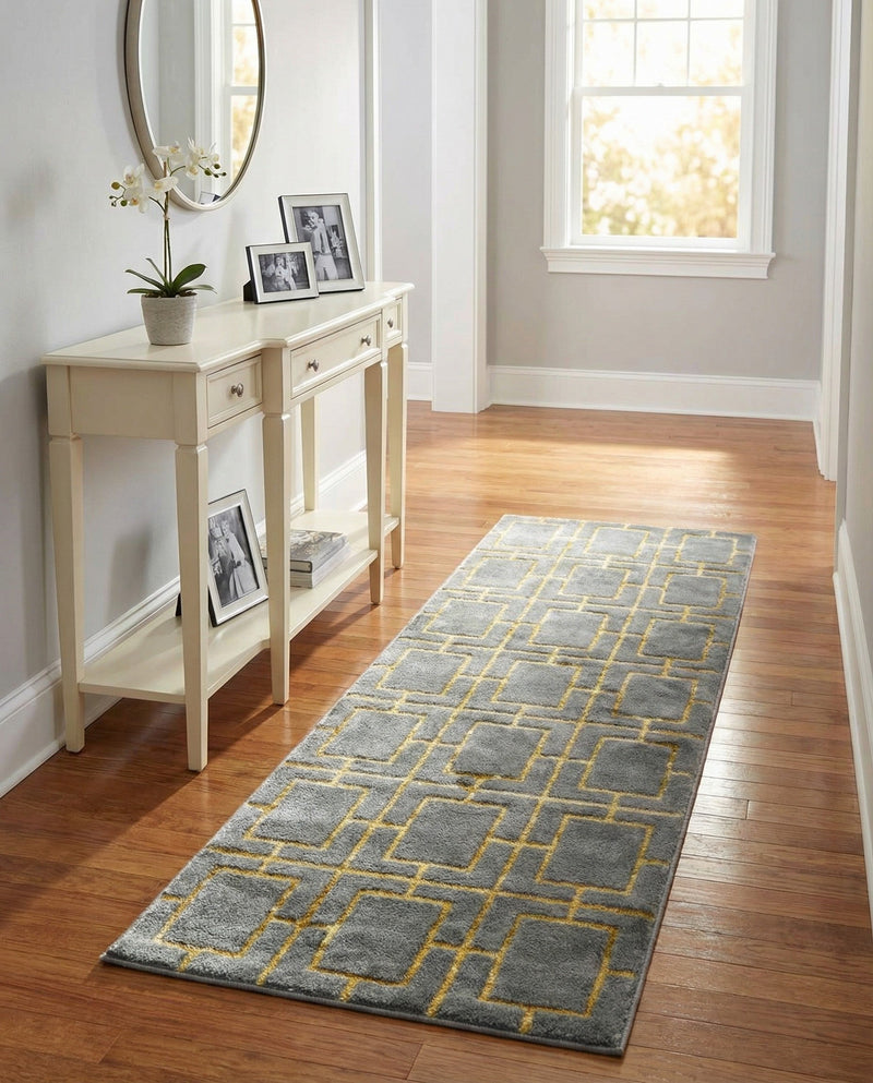Hollywood Luxe Collection Area Rug -  Beverly (Gray Gold) Runner Gray Gold  lifestyle 42
