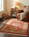 Persian Elegance Collection Area Rug - Isfahan Rectangle Red  lifestyle 15