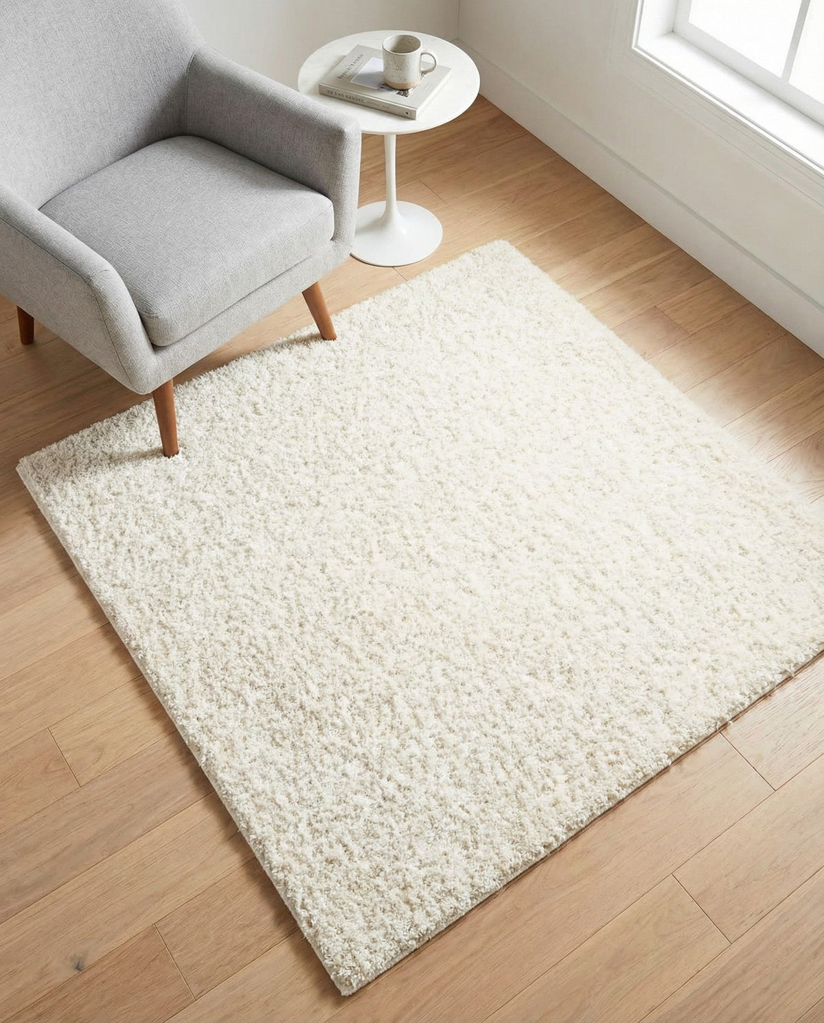 Plush Oasis Collection Area Rug - Serenity (Snow White) Square Snow White  lifestyle 134