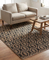 Osian Looms Collection Area Rug - Colaba Rectangle Black  lifestyle 36