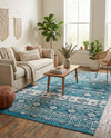 Geneva Terrace Collection Area Rug - Montreux Rectangle Blue  lifestyle 37