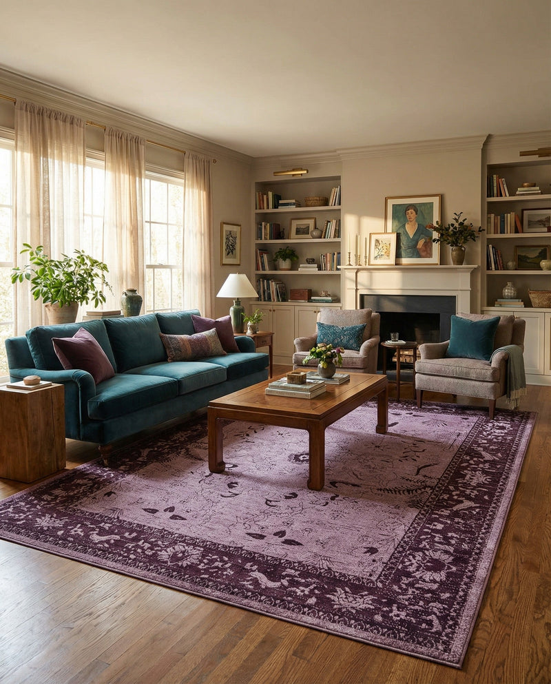 Horizon Collection Area Rug -  Apex (Purple) Rectangle Purple  lifestyle 17