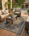 Patio Heritage Collection Area Rug -  Charleston (Charcoal Gray) Rectangle Charcoal Gray  lifestyle 16