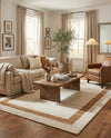 Savannah Borders Wool Collection Area Rug - Chatham Rectangle Ivory  lifestyle 40