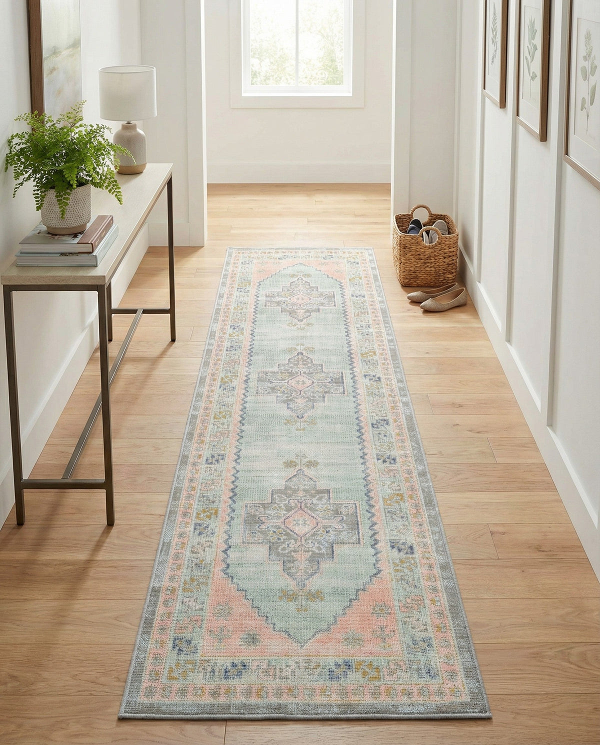 Savannah Series Collection Area Rug -  Augusta (Pink) Runner Pink  lifestyle 83