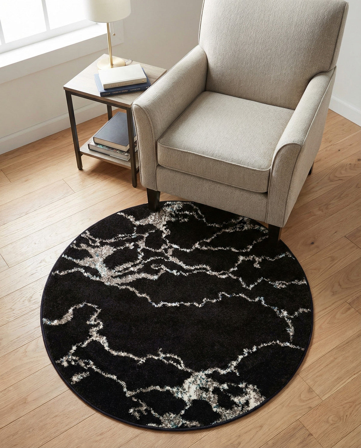 Brighton Terrace Collection Area Rug -  Aldrington Round Navy Blue  lifestyle 137