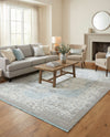 Rustic Charm Revival Collection Area Rug -  Meadowland Rectangle Light Blue  lifestyle 50