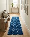 Trellis Mosaic Collection Area Rug - Arborville (Navy Blue) Runner Navy Blue  lifestyle 55